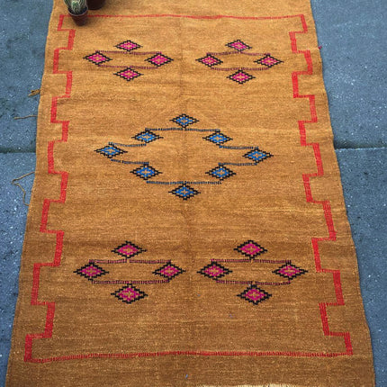 Tapis Kilim tissé à la main Marron 150 x 90 cm