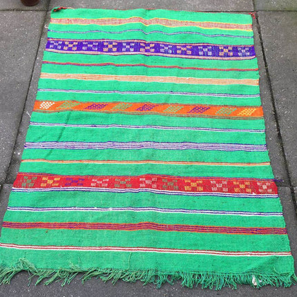 Tapis Kilim vert 150 x 90 cm