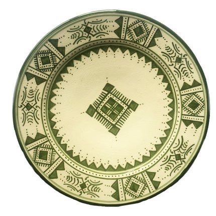 Assiette marocaine vert/Blanc Ø25 cm