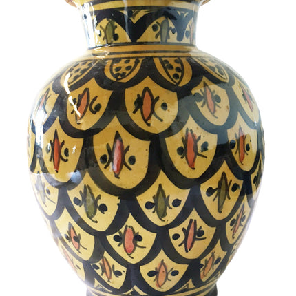 Vase marocain jaune noir