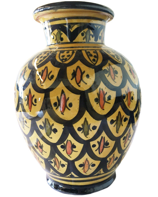 Vase marocain jaune noir