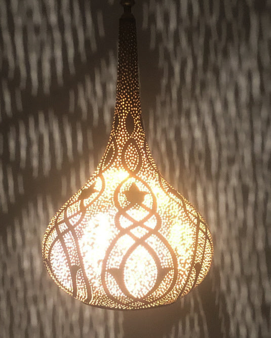 Oriental filigree pendant lamp Vintage Gold XXL