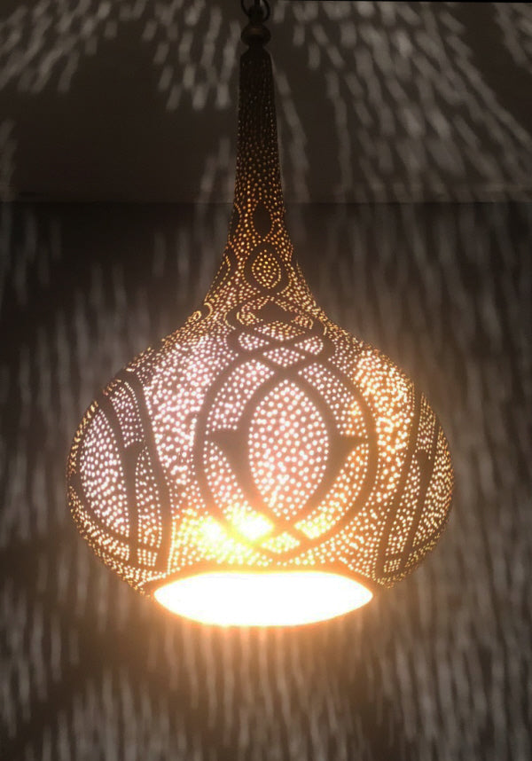 Oriental filigree pendant lamp Vintage Gold XXL