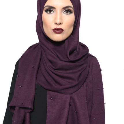 Écharpe pashmina perle sans franges