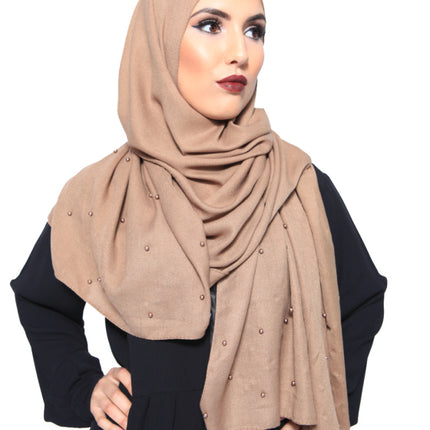 Écharpe pashmina perle sans franges