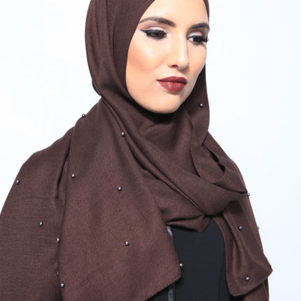 Écharpe pashmina perle sans franges