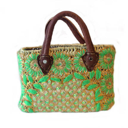 Panier à main vert