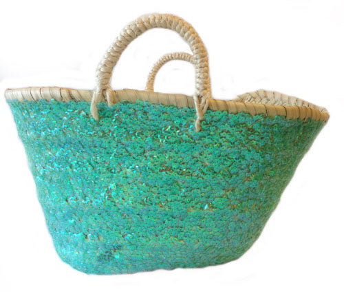 Light green sequin basket