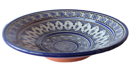 Plat en faïence bleu 35 cm