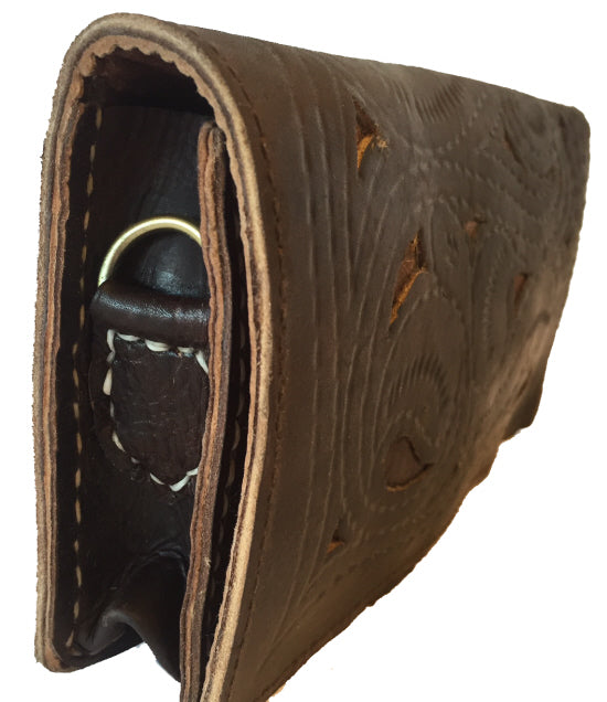 Dark Brown Clutch van 100% leer M