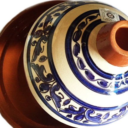 Tajine Kach Ø 30 cm bleu/blanc