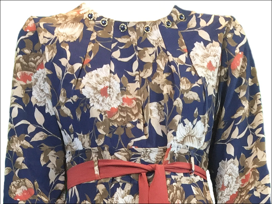 Abaya Floral blauw