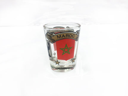 Petit verre avec drapeau marocain