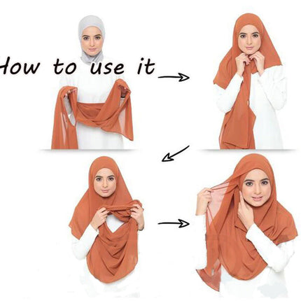Hijab instant en mousseline double boucle