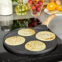 Kinghoff 1666 - Crêpière à motifs - manche en bois - 26.5 cm