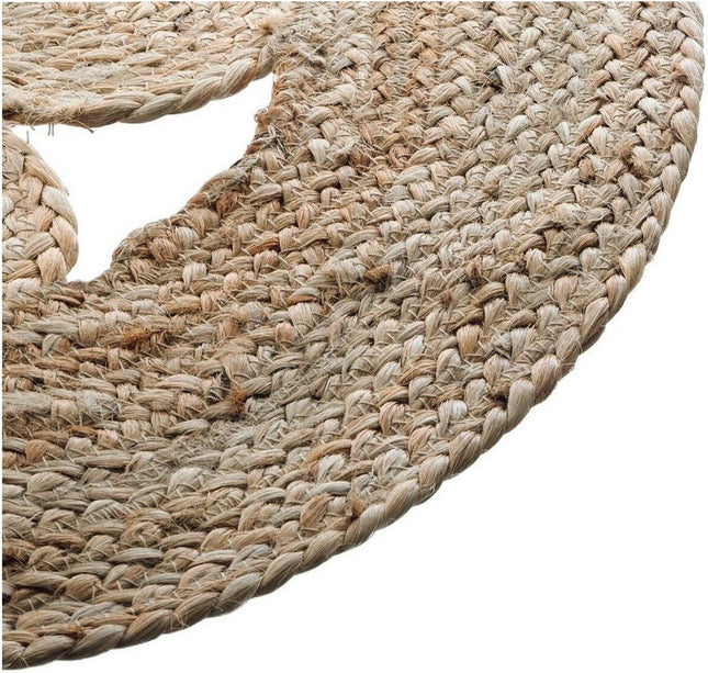 Tapis de Jute Rond 80cm | Petit Tapis Rond À Motifs | Petit Tapis