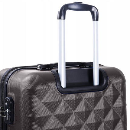 Lot de 3 valises gris foncé – Valises rigides en ABS avec roues à 360° et cadenas à combinaison – Valises de voyage S/M/L