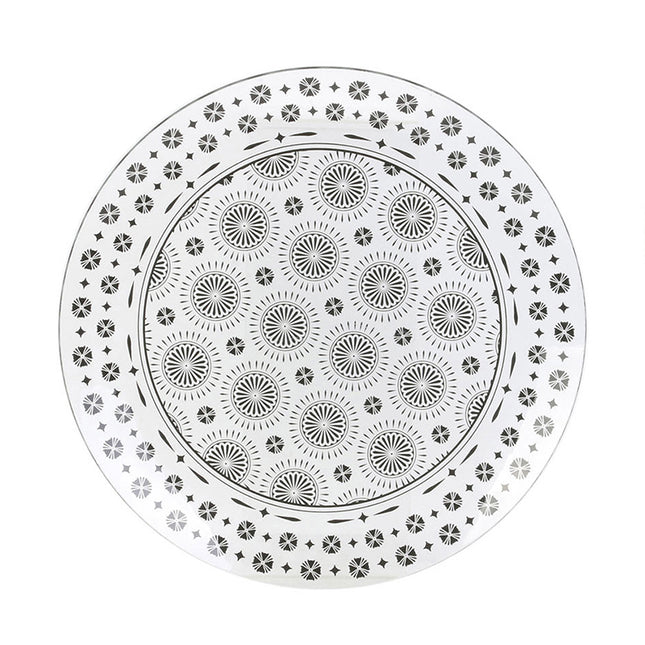 Plat plat transparent avec motifs