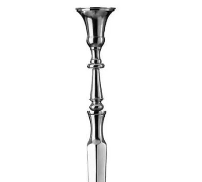 Silver metal candlestick height 45 cm