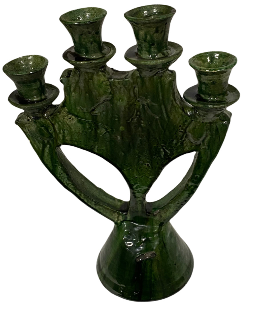 Tamegroute kandelaar – handgemaakt Marokkaans aardewerk, 20 of 32 cm – foto 4