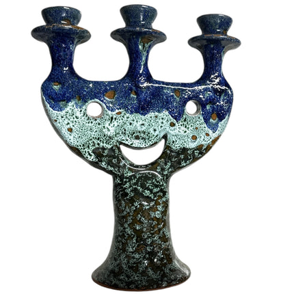 Photophore Marocain Fait Main Bleu et Vert