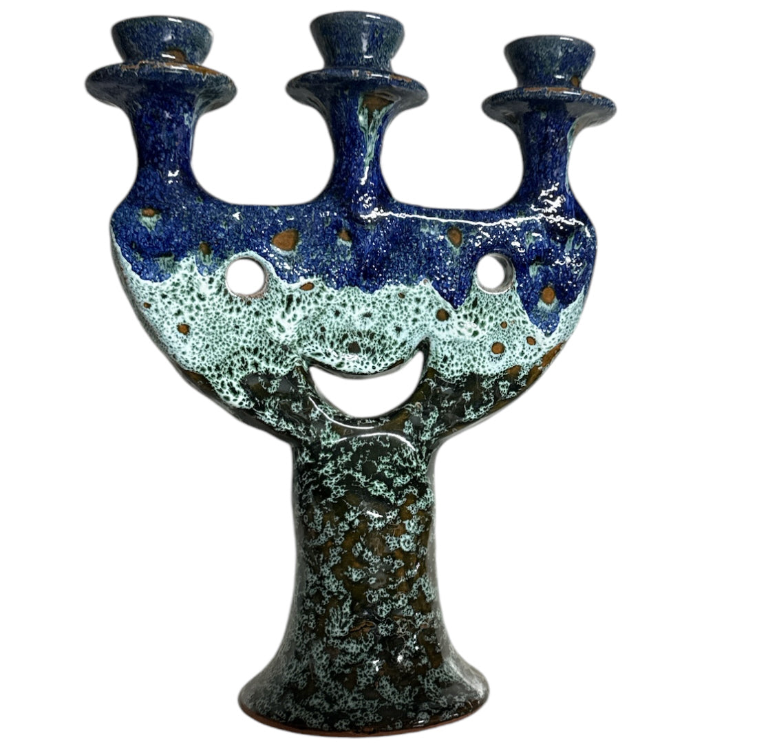 Handmade Moroccan Candle Holder in Blue and Green