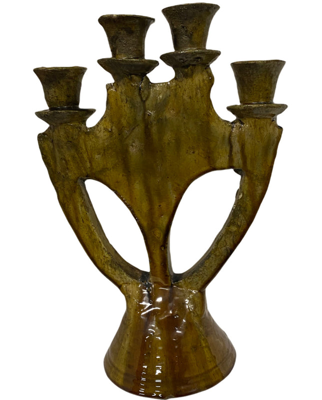 Authentique chandelier de Tamegroute, jaune ocre