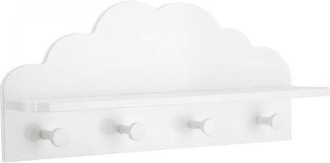 Porte-manteau Nuage blanc - 4 crochets - Décoration enfant - Porte-manteau enfant