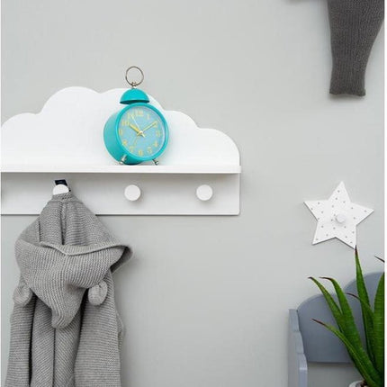 Porte-manteau Nuage blanc - 4 crochets - Décoration enfant - Porte-manteau enfant