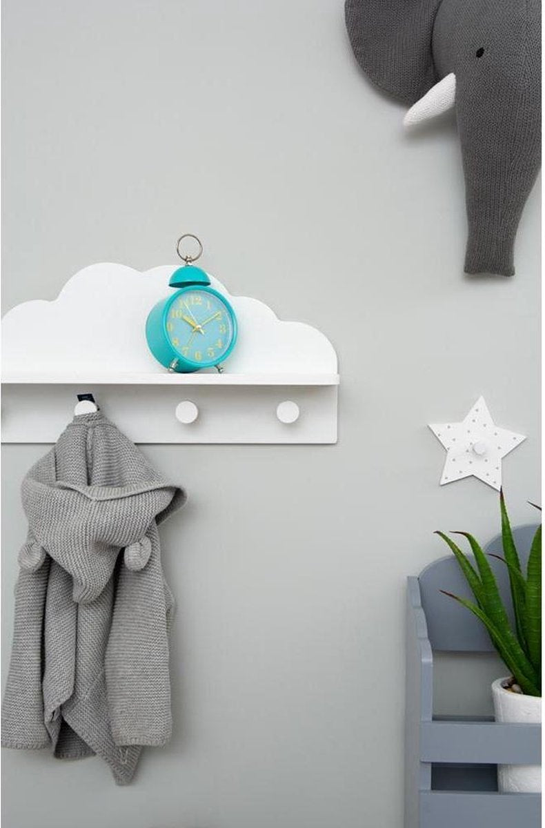 Atmosphera kinderkapstok witte wolk – 4 haken en plankje, MDF, 48 cm breed – foto 4