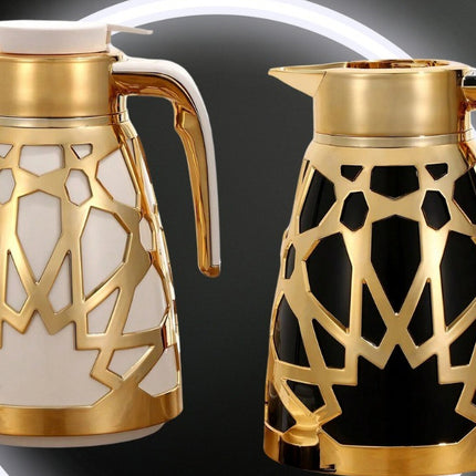 Bouteille isotherme - Bouteilles thermos - 1L - Carafe isotherme avec détails dorés