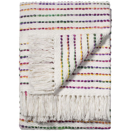 Plaid arc-en-ciel en coton tissé main