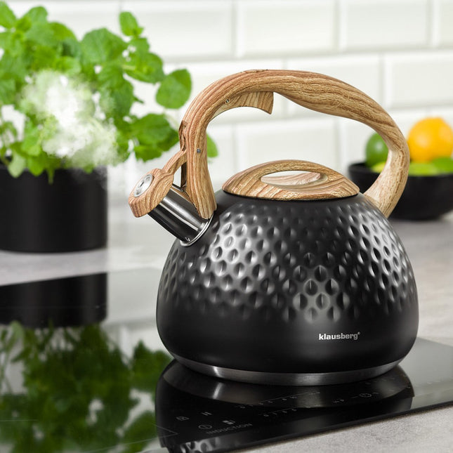Klausberg KB-7562 - bouilloire sifflante - 2,8 L - acier inoxydable - toutes sources de chaleur