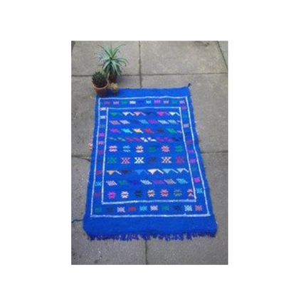 Tapis kilim bleu 150 x 90 cm