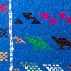 Tapis kilim bleu 150 x 90 cm