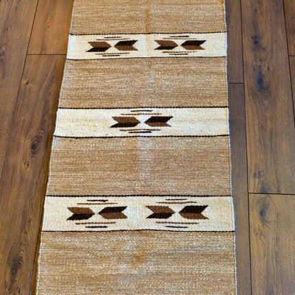 Tapis/kilim tissé à la main - 100% laine - 70x140cm - Naturel