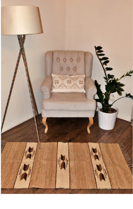 Tapis/kilim tissé à la main - 100% laine - 70x140cm - Naturel