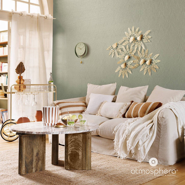 Pots de fleurs en céramique avec motif rayé et soucoupes Rivi