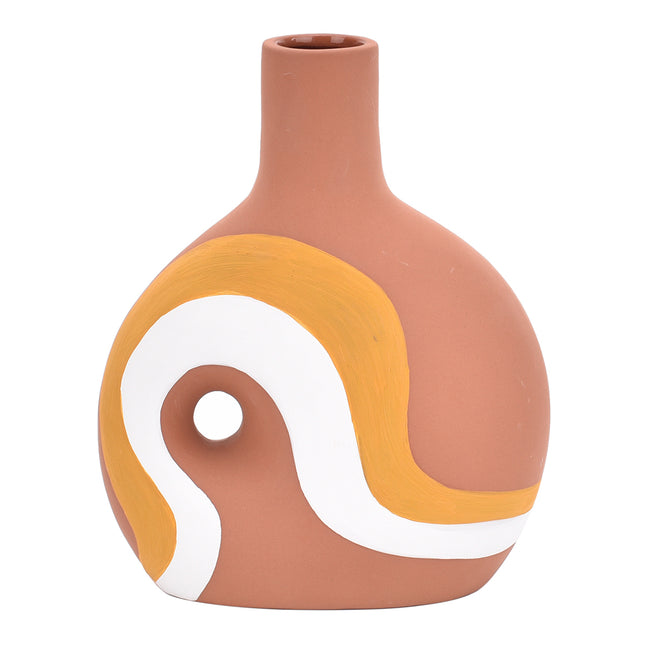 Vase en céramique à motif ethnique