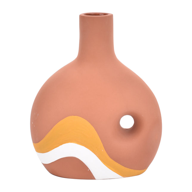 Vase en céramique à motif ethnique