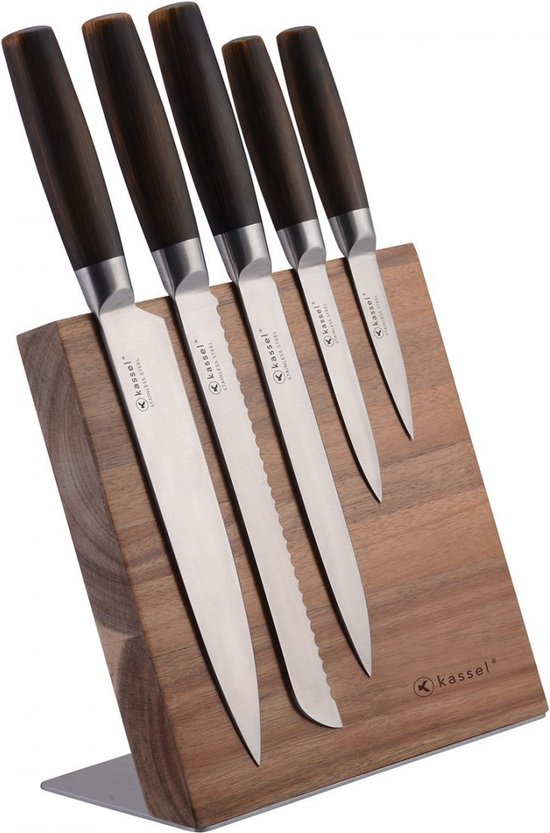 Kessel - Messerset - 6-teilig - braun - Magnetblock