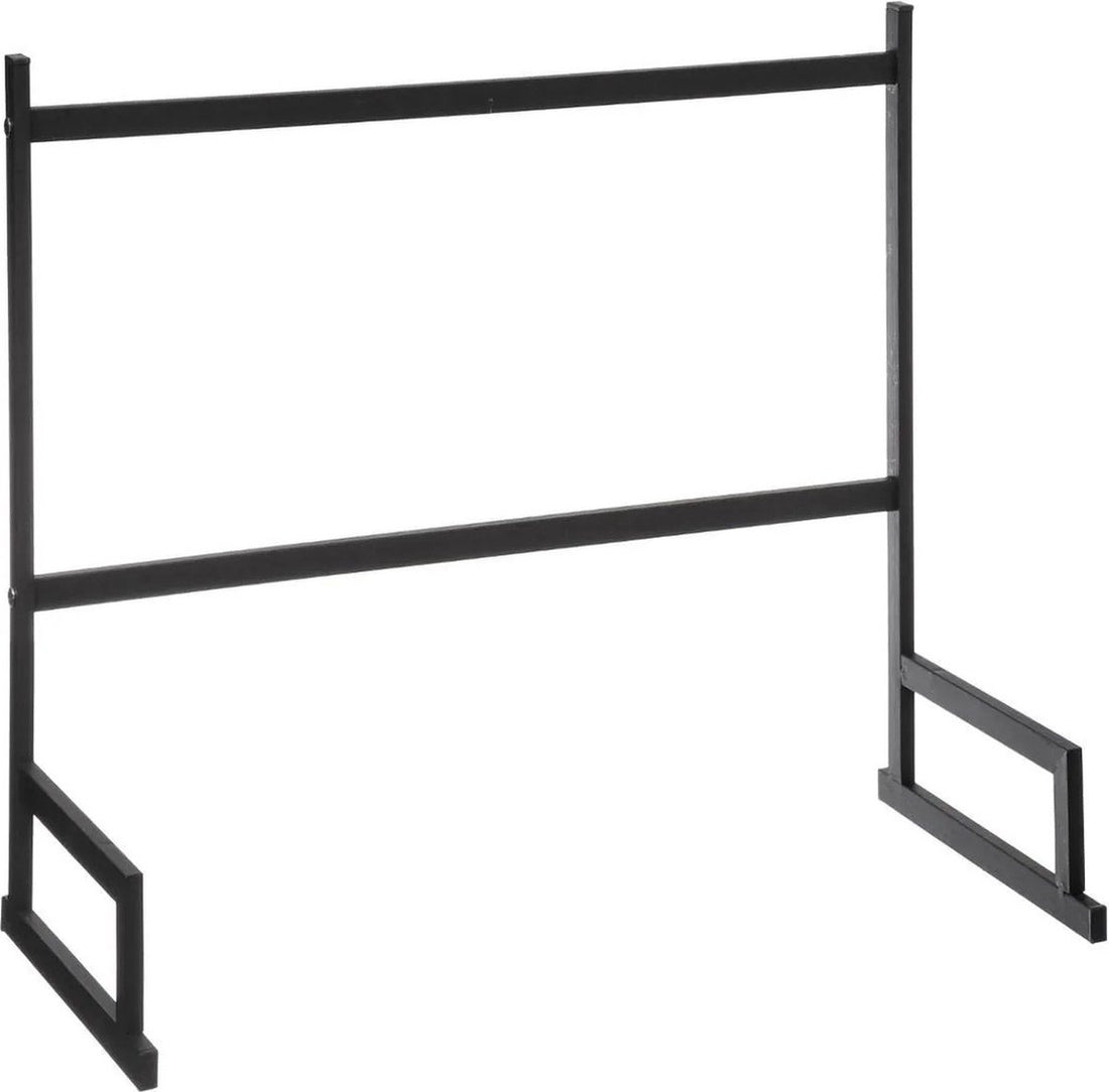 Kitchen organizer - 2-in-1 dish drying rack black 58 x 51 cm made of metal