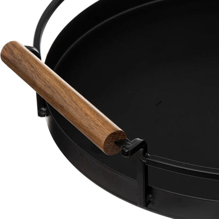 Plateau de service avec bord relevé - métal - Diamètre 36 cm