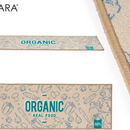 Chemin de cuisine Organic Real Food - Beige/Vert - 40x120 cm