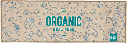 Chemin de cuisine Organic Real Food - Beige/Vert - 40x120 cm
