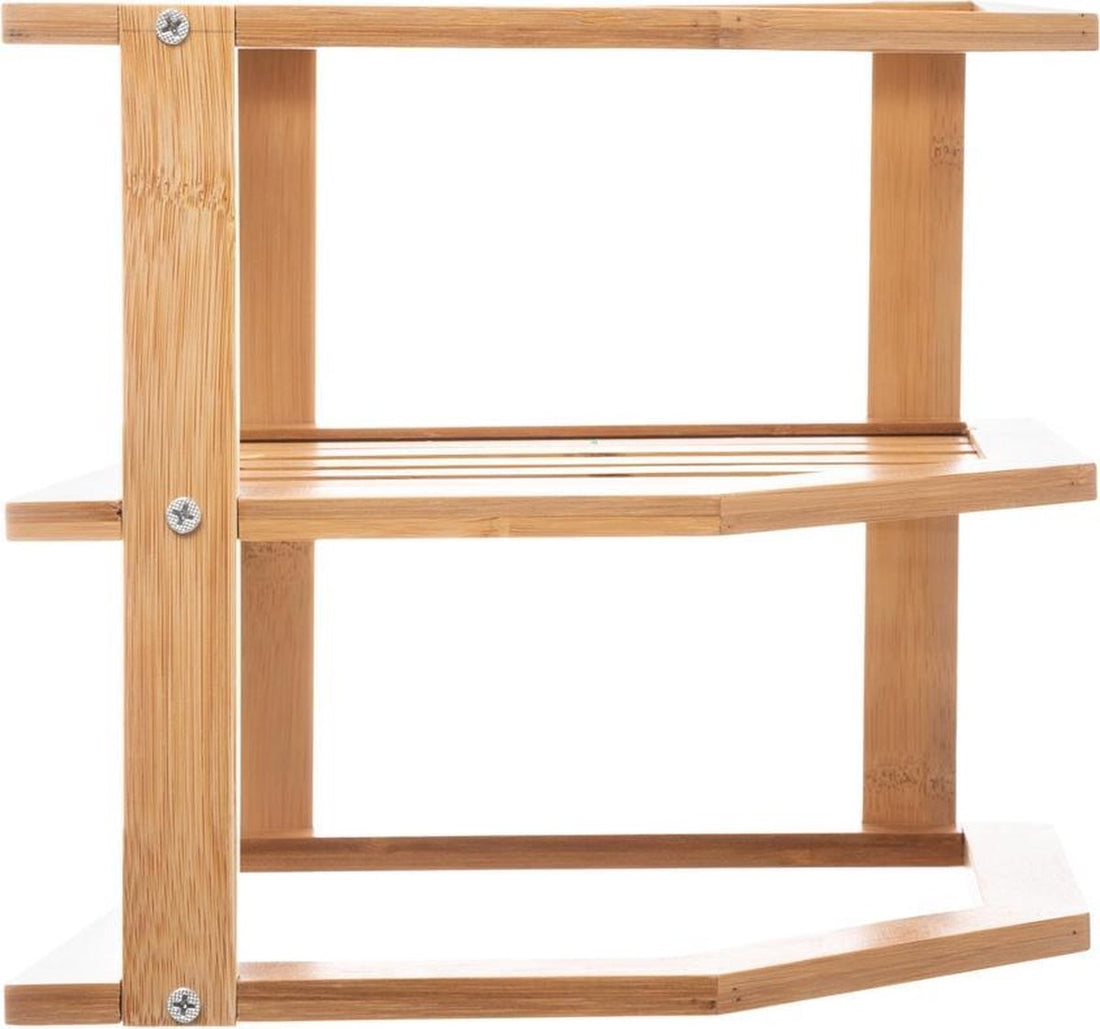 Küchenregal / Aufbewahrungsregal / Arbeitsplatten-Organizer - 26 x 23 x 26 cm - Bambusholz