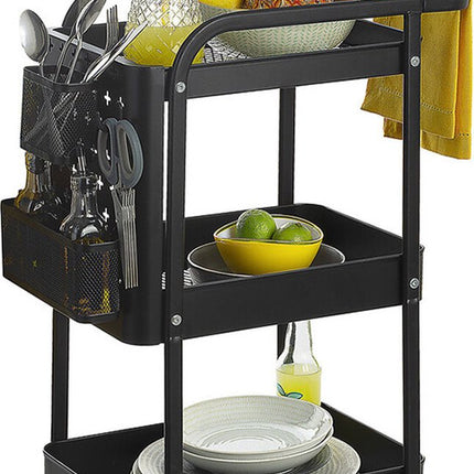 Chariot de cuisine noir avec accessoires