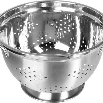 Passoire/tamis sur pied argent 25 x 15 cm en acier inoxydable - Passoies de cuisine