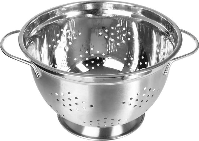 Passoire/tamis sur pied argent 25 x 15 cm en acier inoxydable - Passoies de cuisine
