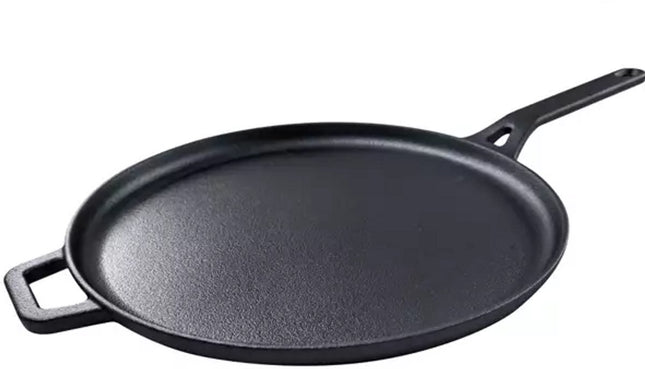 Kinghoff KH1895 Poêle à crêpes en fonte - Ø29 cm, Idéale pour la cuisson, la friture et le gril